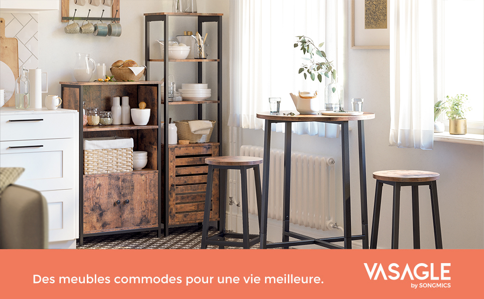 L'essentiel pour une cuisine moderne et fonctionnelle 25 Lot de 2 tabourets de bar en bois et en acier - Maison Déco Lumière