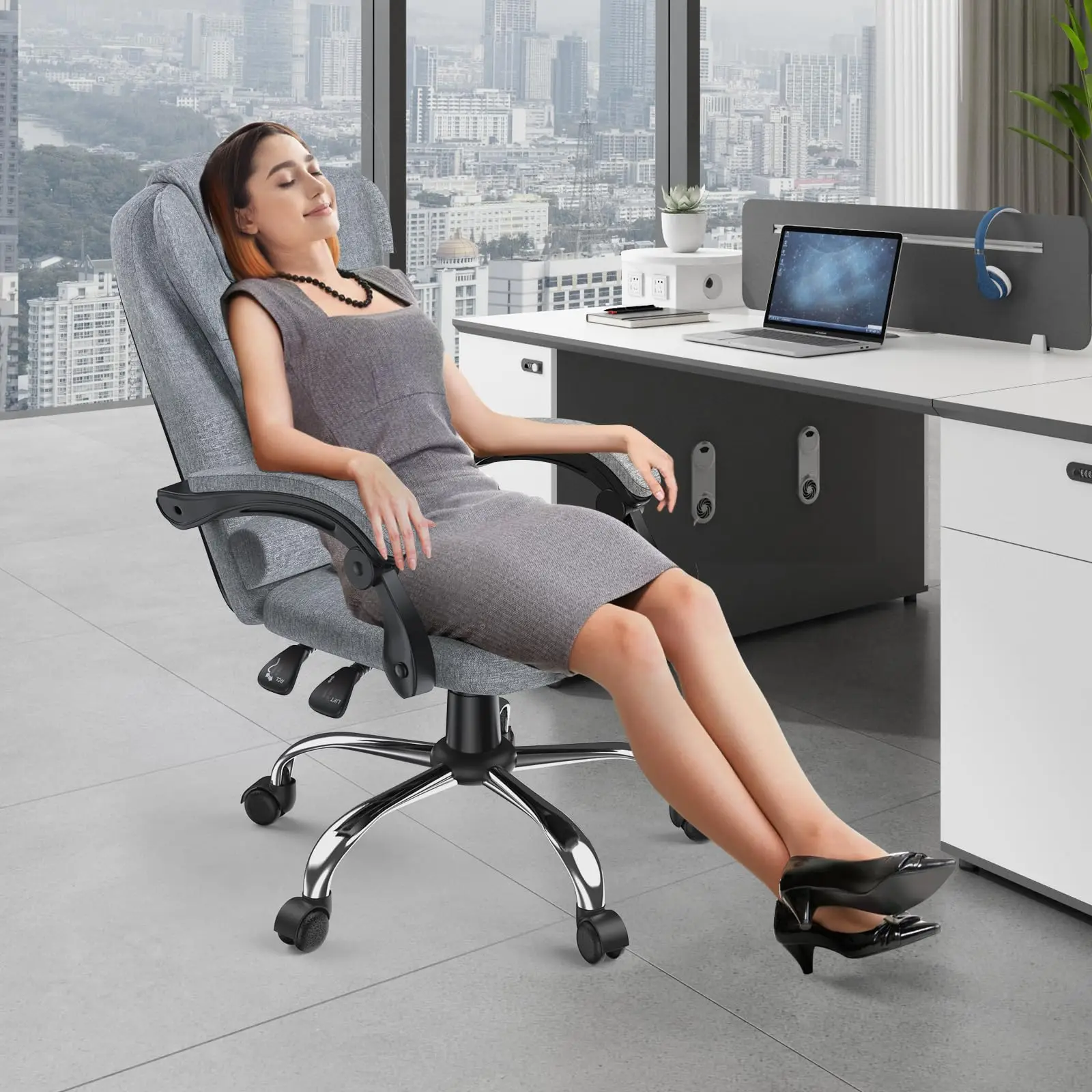 Fauteuil de bureau ergonomique avec dossier haut - Maison Déco Lumière