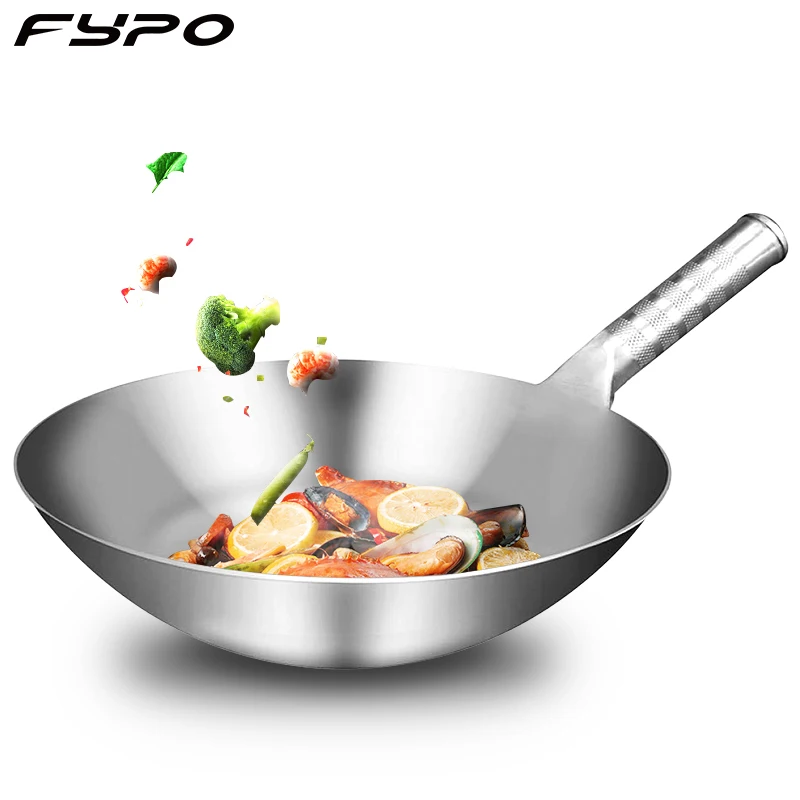 Wok en acier inoxydable anti-adhésif - Maison Déco Lumière