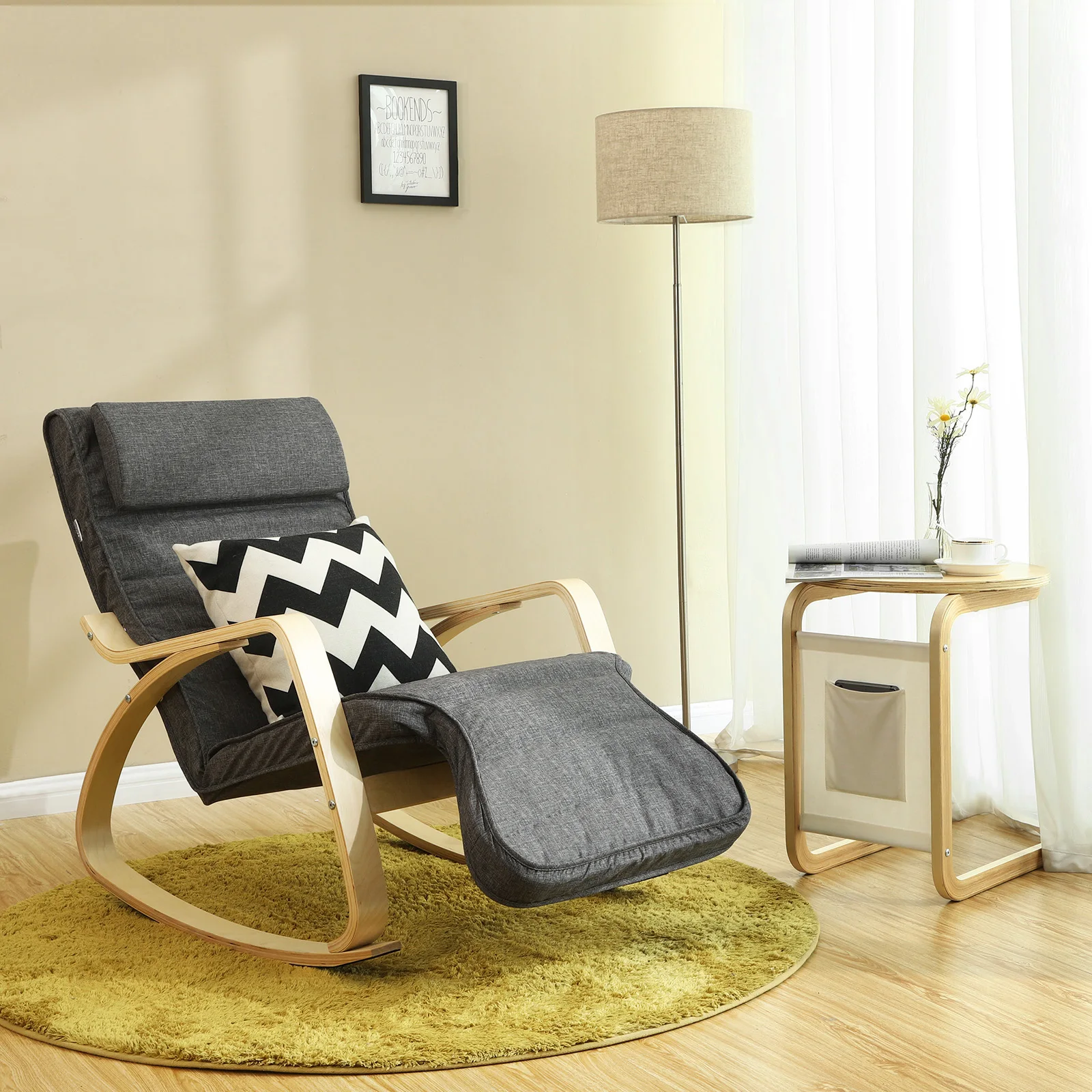 Fauteuil à bascule avec repose pied - Maison Déco Lumière