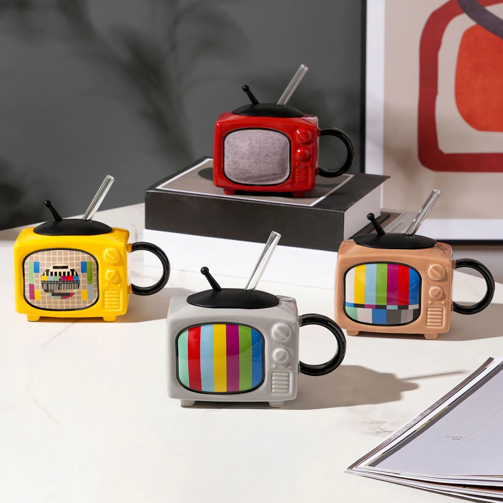 Tasses en céramique en forme de télévision - Maison Déco Lumière