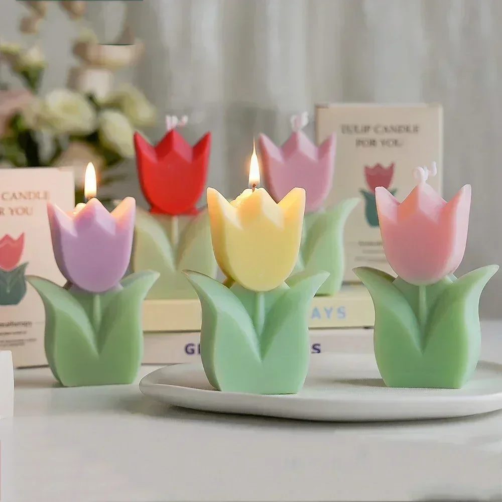 Bougies aromatique en fleur de tulipe - Maison Déco Lumière