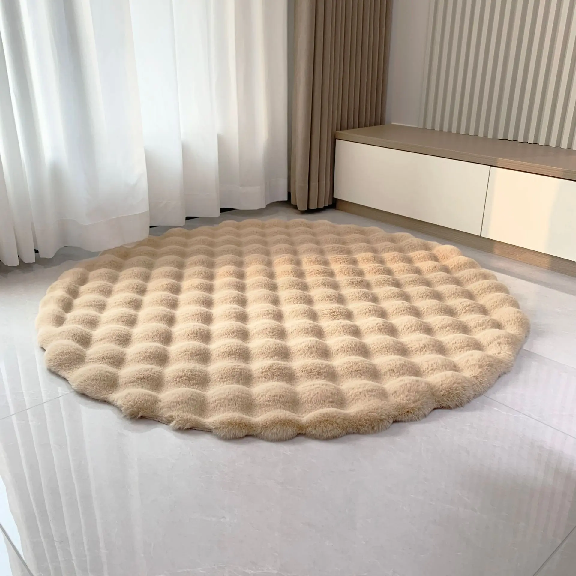 Coussin de sol en velours rond - Maison Déco Lumière