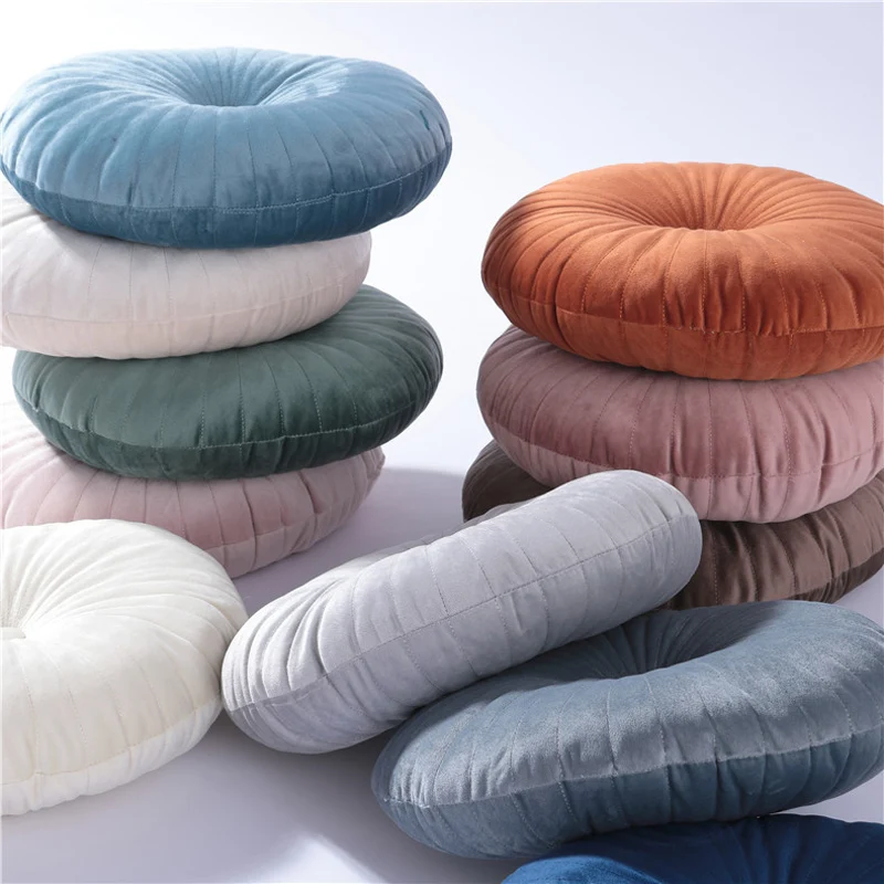 Coussin de sol rond en velours - Maison Déco Lumière