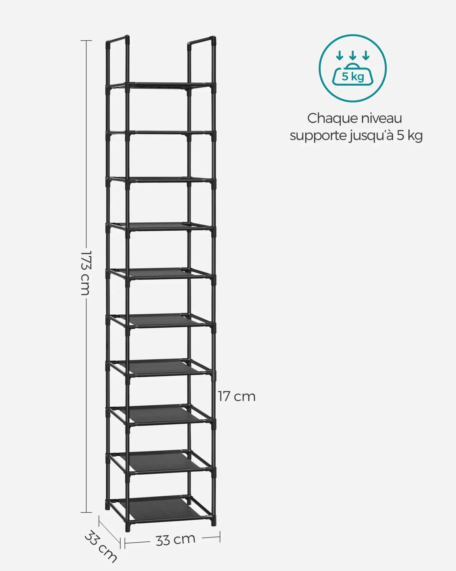 Étagère pour chaussure à 10 niveaux - Maison Déco Lumière