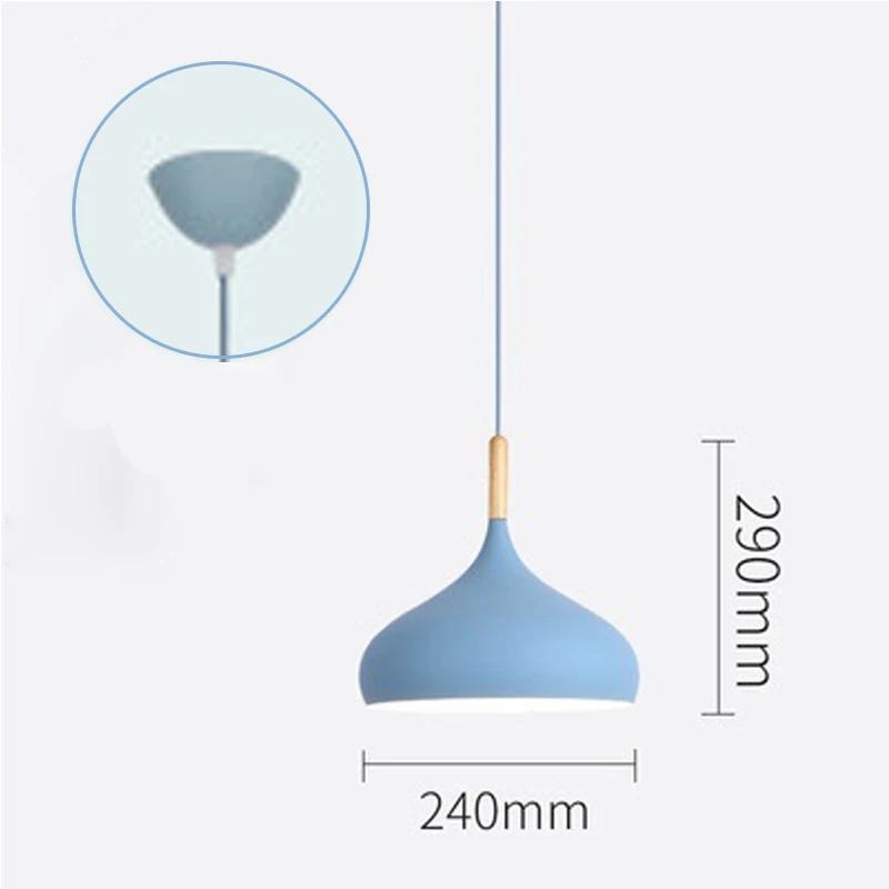 Lustre nordique coloré en bois - Maison Déco Lumière