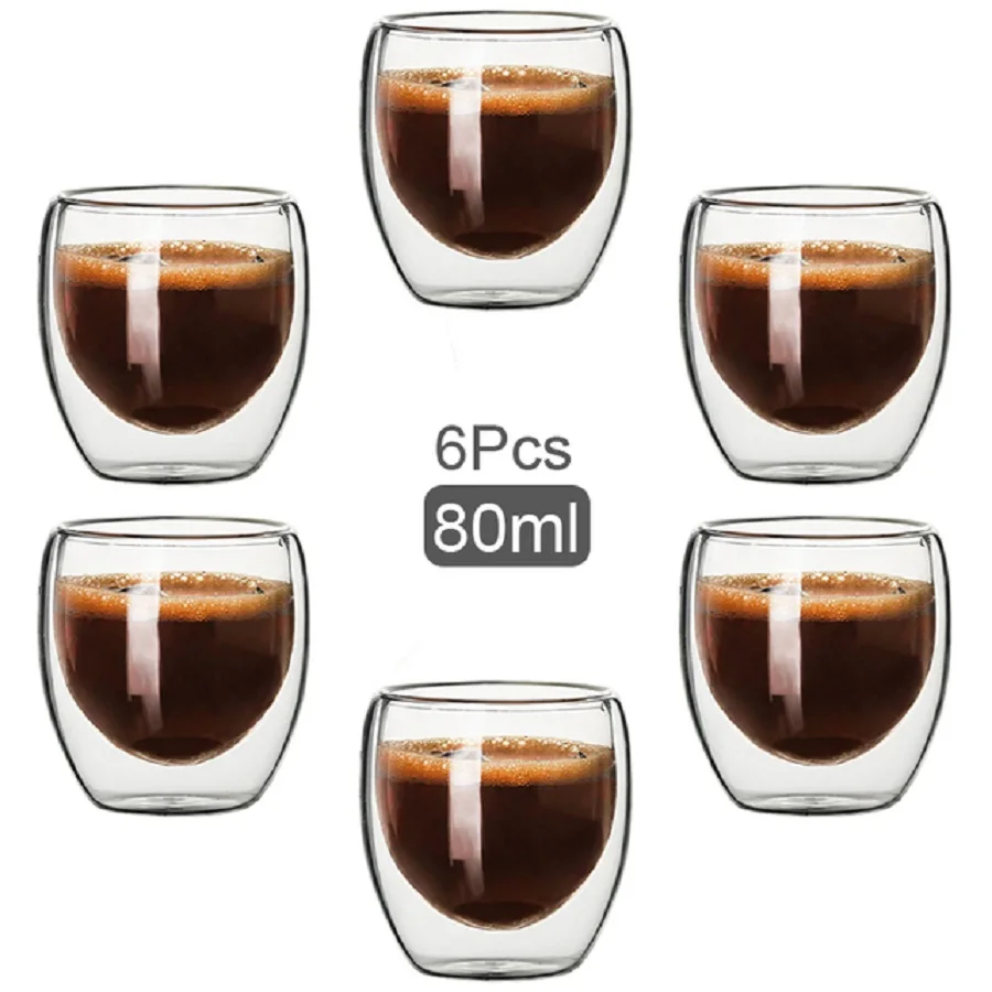 Tasses à café en verre à double paroi - Maison Déco Lumière