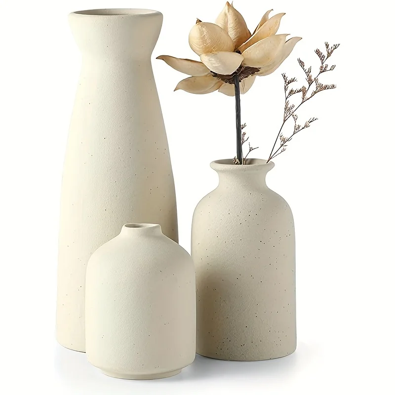 Ensemble de 3 vases à fleurs en céramique - Maison Déco Lumière