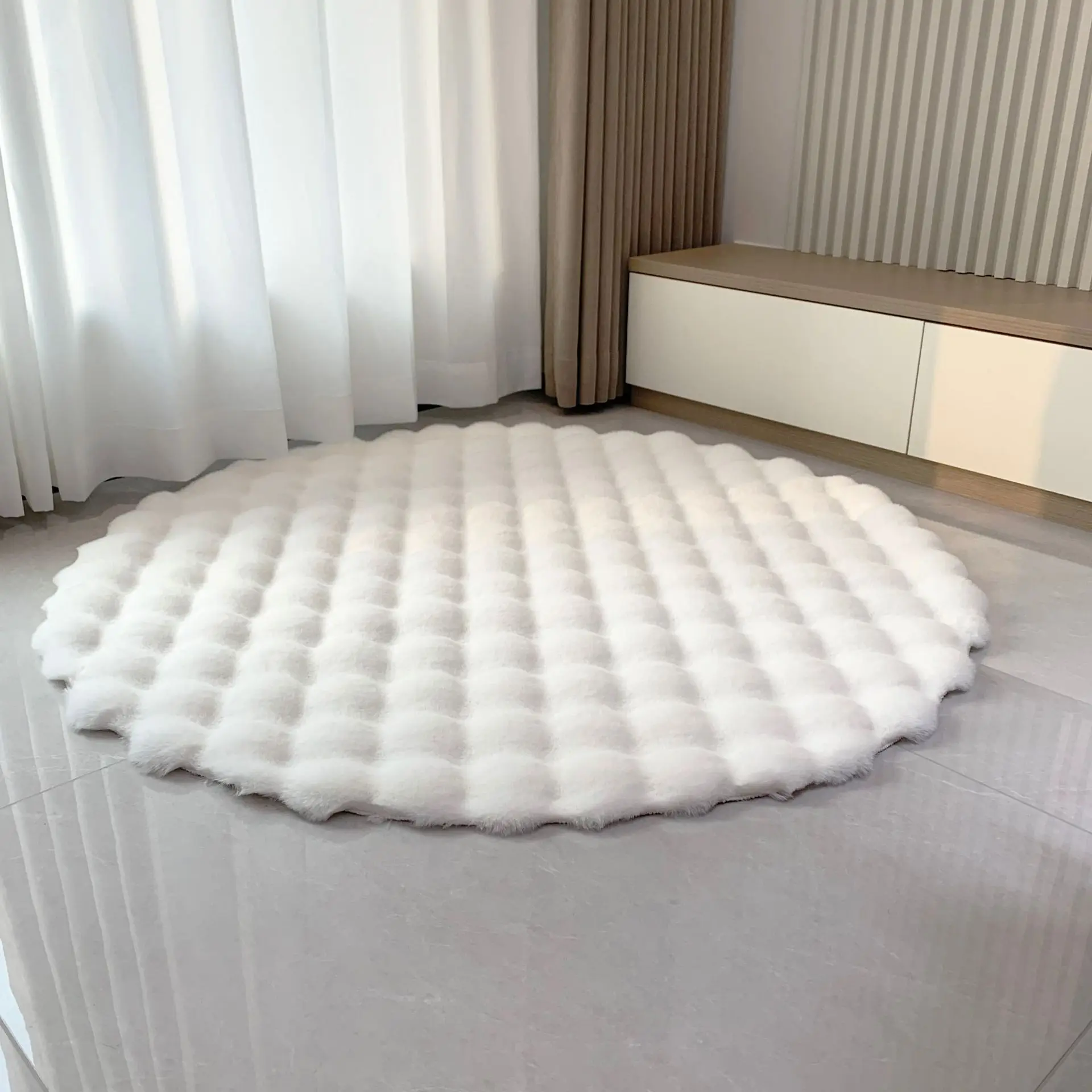 Coussin de sol en velours rond - Maison Déco Lumière