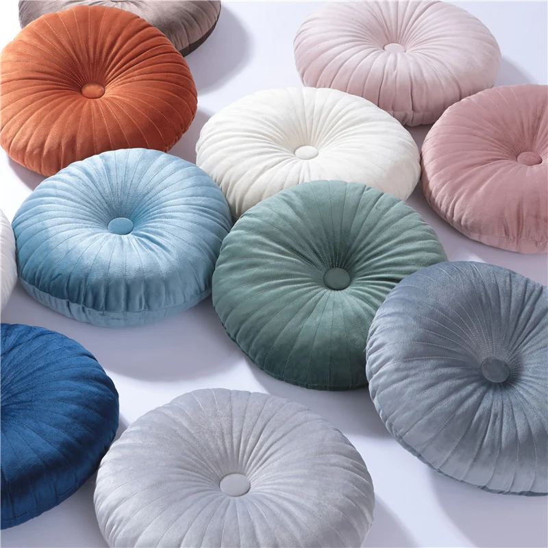 Coussin de sol rond en velours - Maison Déco Lumière