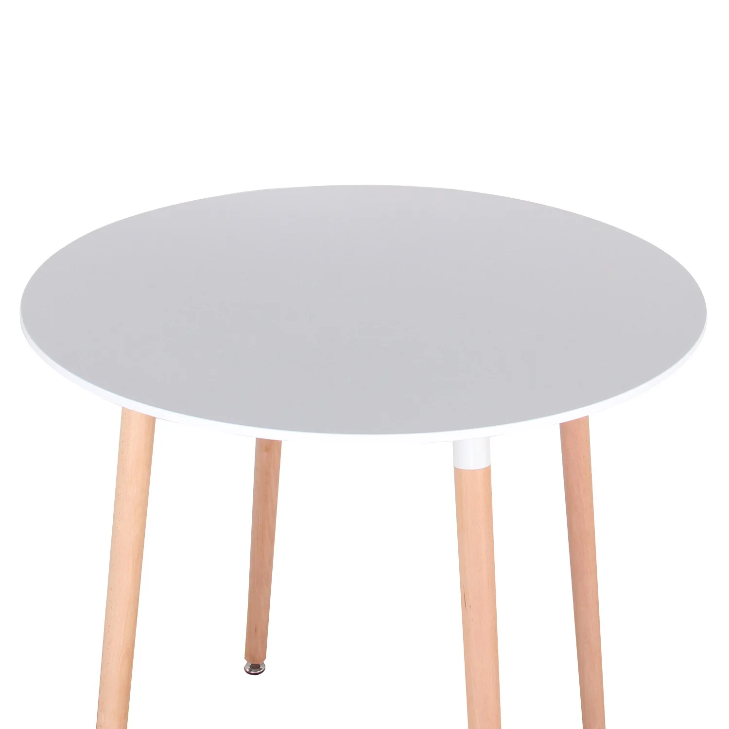 Table ronde blanche nordique en bois massif - Maison Déco Lumière