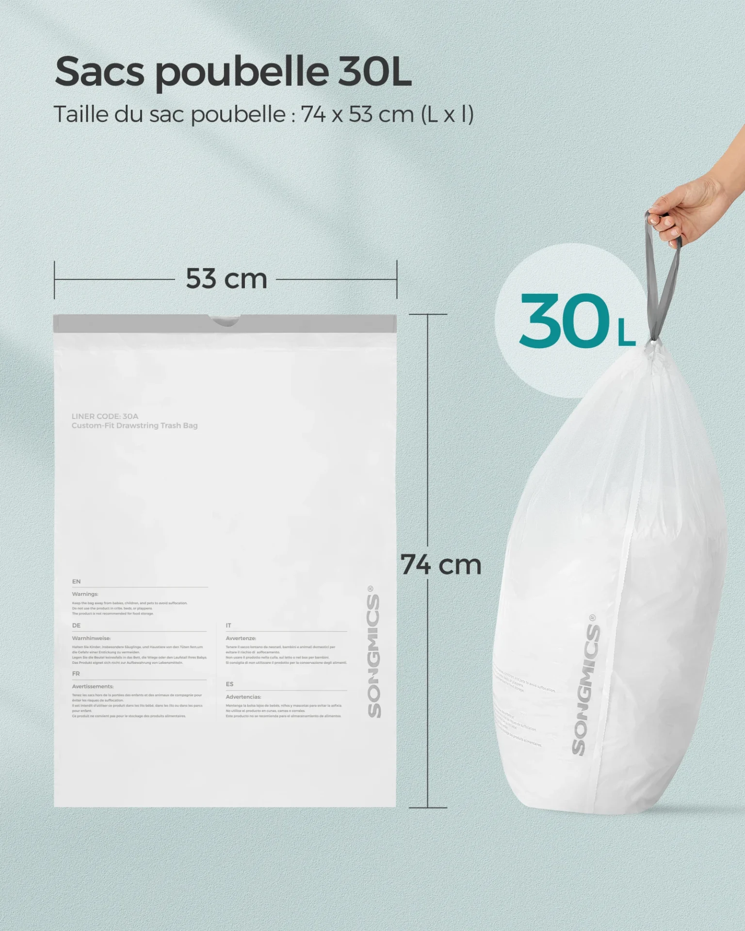 Poubelle double électrique en acier inoxydable 60 L (2x30L) - Maison Déco Lumière