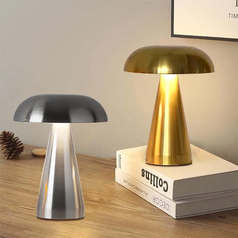 Lampe champignon tactile en métal - Maison Déco Lumière