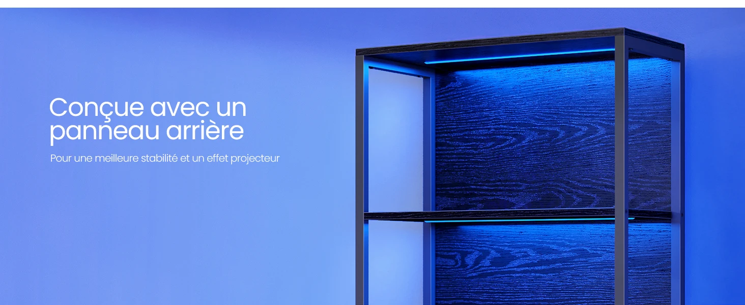 Etagère en acier de 6 étages avec LED RGB - Maison Déco Lumière