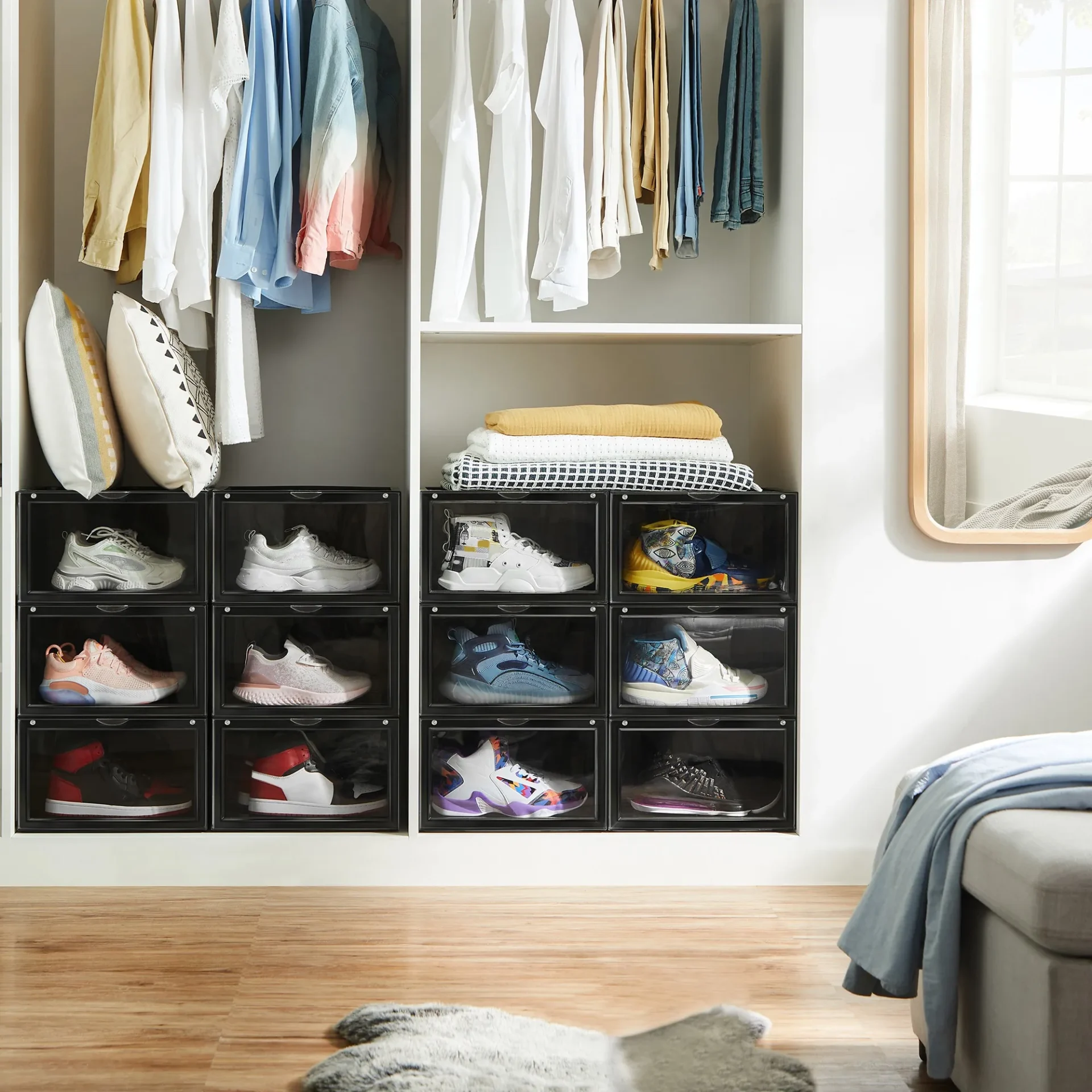 Lot de 6 boîtes à chaussures en plastique - Maison Déco Lumière