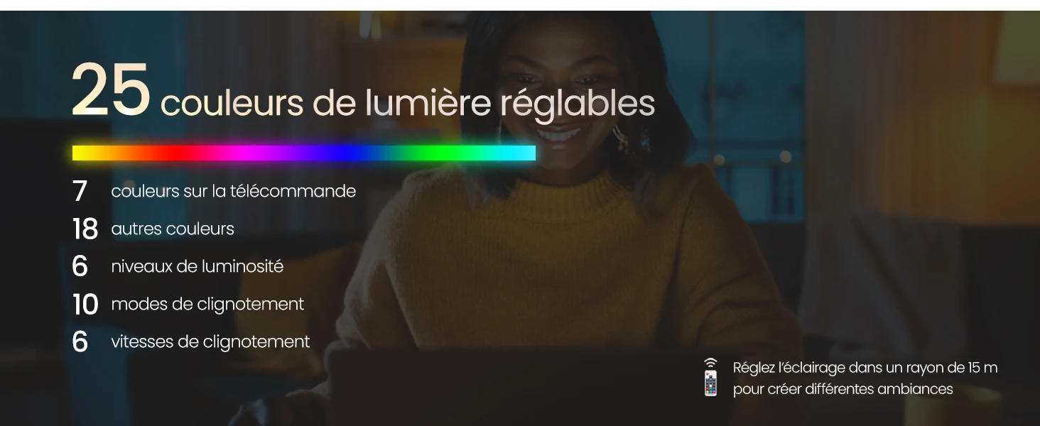 Etagère en acier de 6 étages avec LED RGB - Maison Déco Lumière