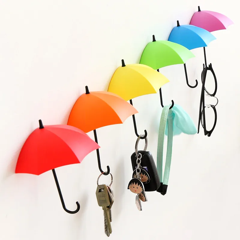 Crochets muraux porte-clés en forme de parapluie coloré - Maison Déco Lumière