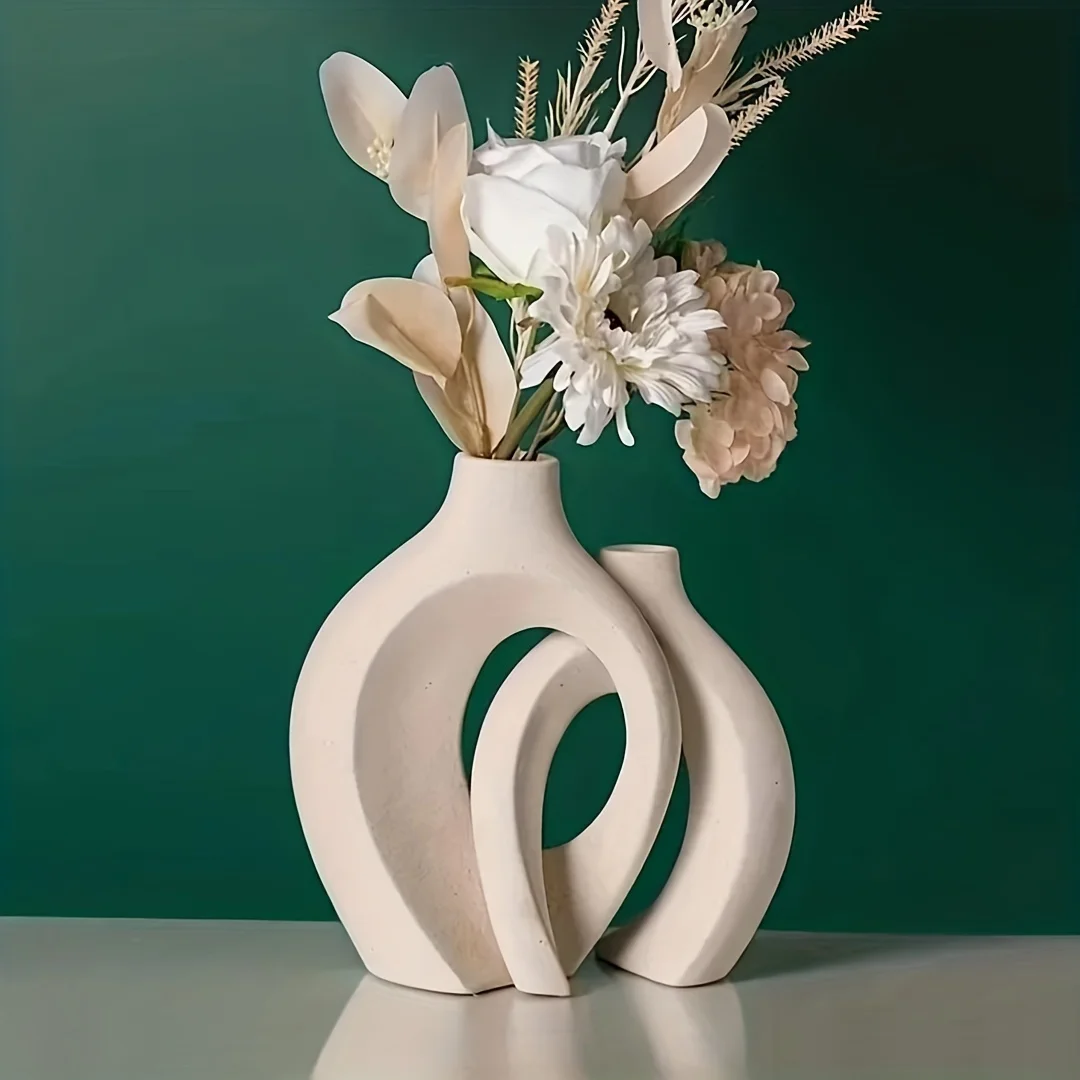 Vases en céramique avec ouverture asymétrique - Maison Déco Lumière