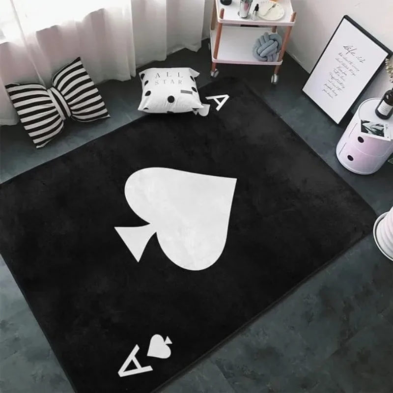 Tapis carte "As de pique" noir - Maison Déco Lumière