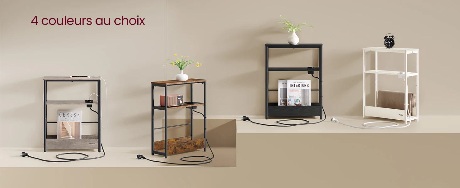 Table d'appoint fine avec multiprise intégrée - Maison Déco Lumière Table d'appoint fine avec multiprise intégrée - Maison Déco Lumière