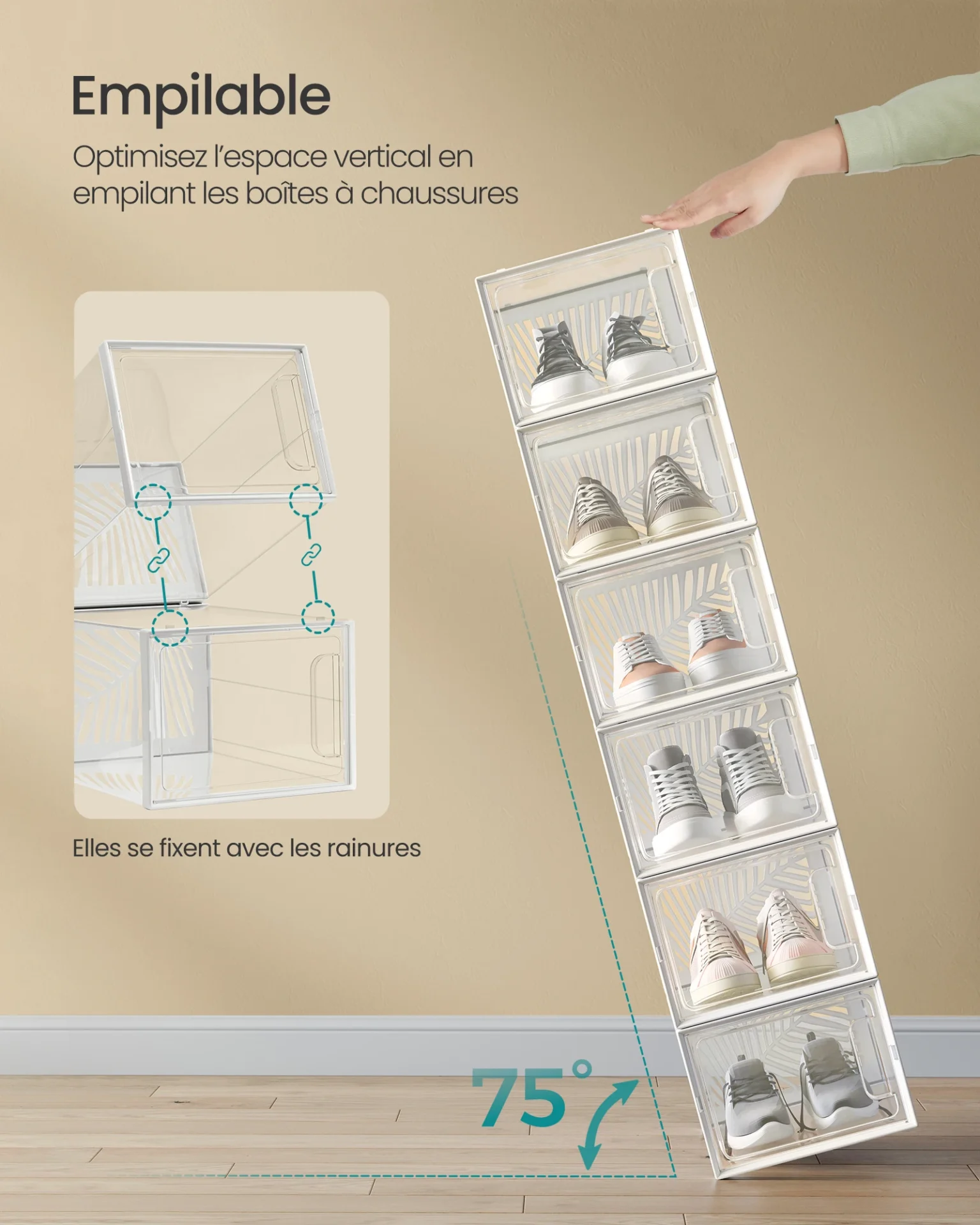 Lot de 18 boîtes à chaussures transparentes - Maison Déco Lumière