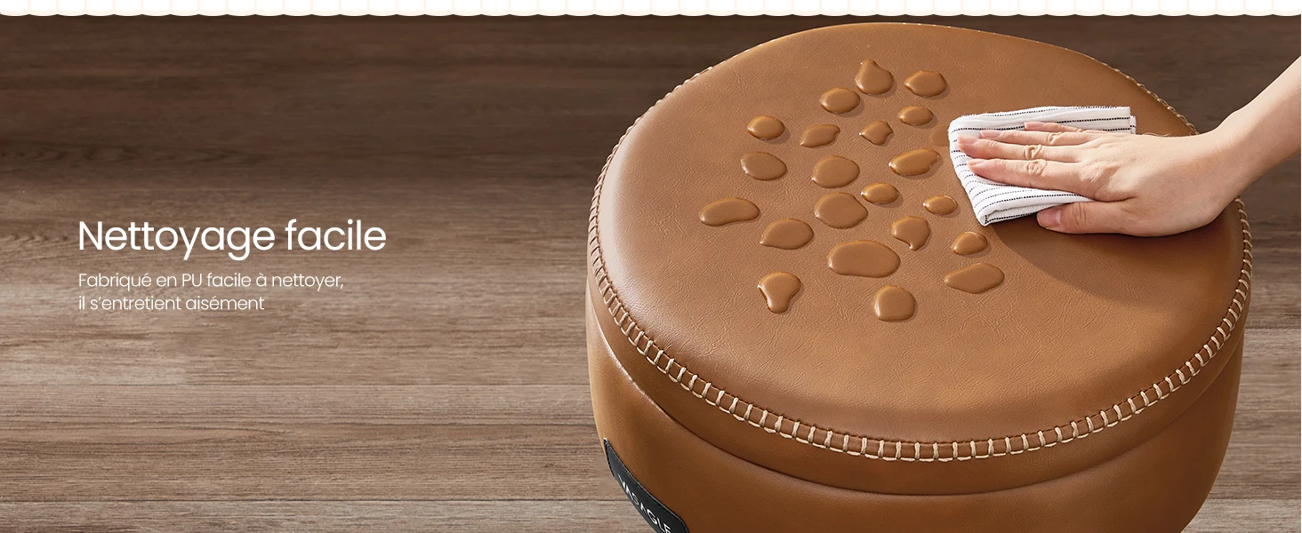 Tabouret de bar pivotant en cuir marron - Maison Déco Lumière