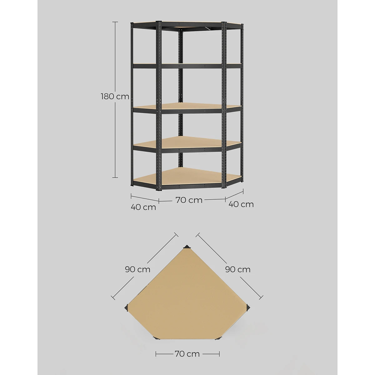 Étagères d'angle à 5 étages - Maison Déco Lumière