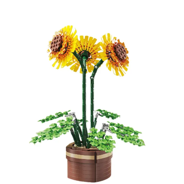 Pot de tournesols en LEGO - Maison Déco Lumière