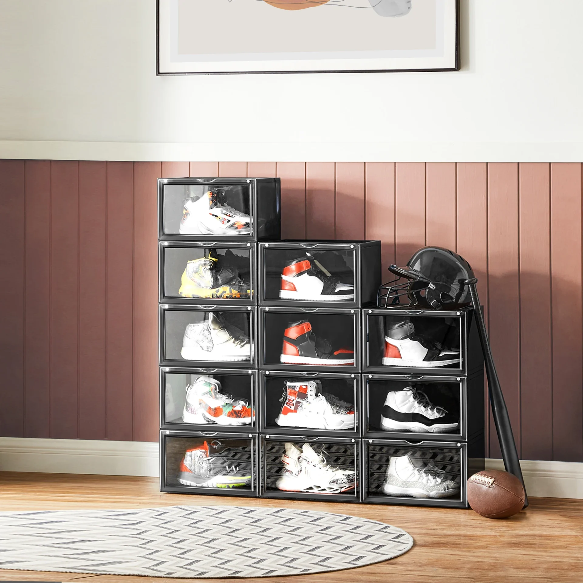 Lot de 6 boîtes à chaussures en plastique - Maison Déco Lumière