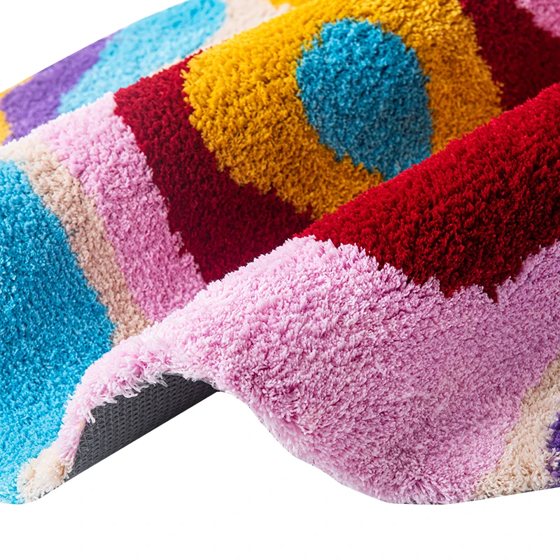 Y2K – tapis rond coloré à rainures psychédéliques, fait à la main, pour salon et chambre à coucher, rétro, en peluche, Art abstrait - Maison Déco Lumière Y2K – tapis rond coloré à rainures psychédéliques, fait à la main, pour salon et chambre à coucher, rétro, en peluche, Art abstrait - Maison Déco Lumière
