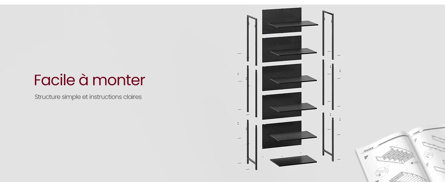 Etagère en acier de 6 étages avec LED RGB - Maison Déco Lumière