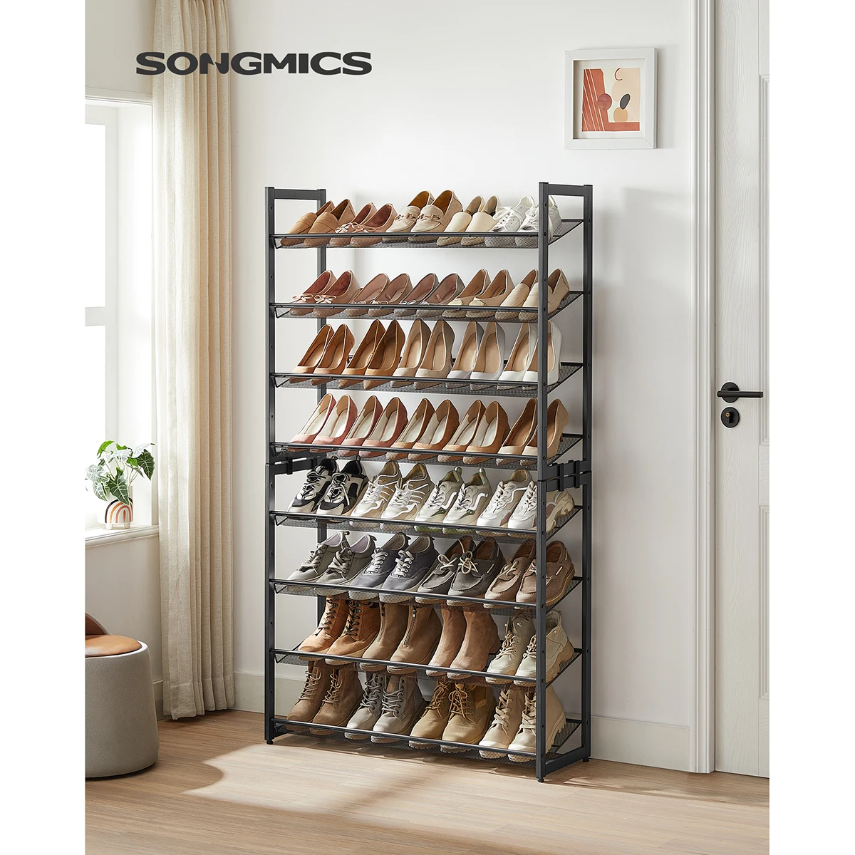 Lot de 2 étagères à chaussures de 4 étages - Maison Déco Lumière