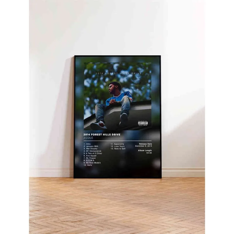 Affiche poster de l’album “2014 Forest Hills Drive” de J. Cole - Maison Déco Lumière