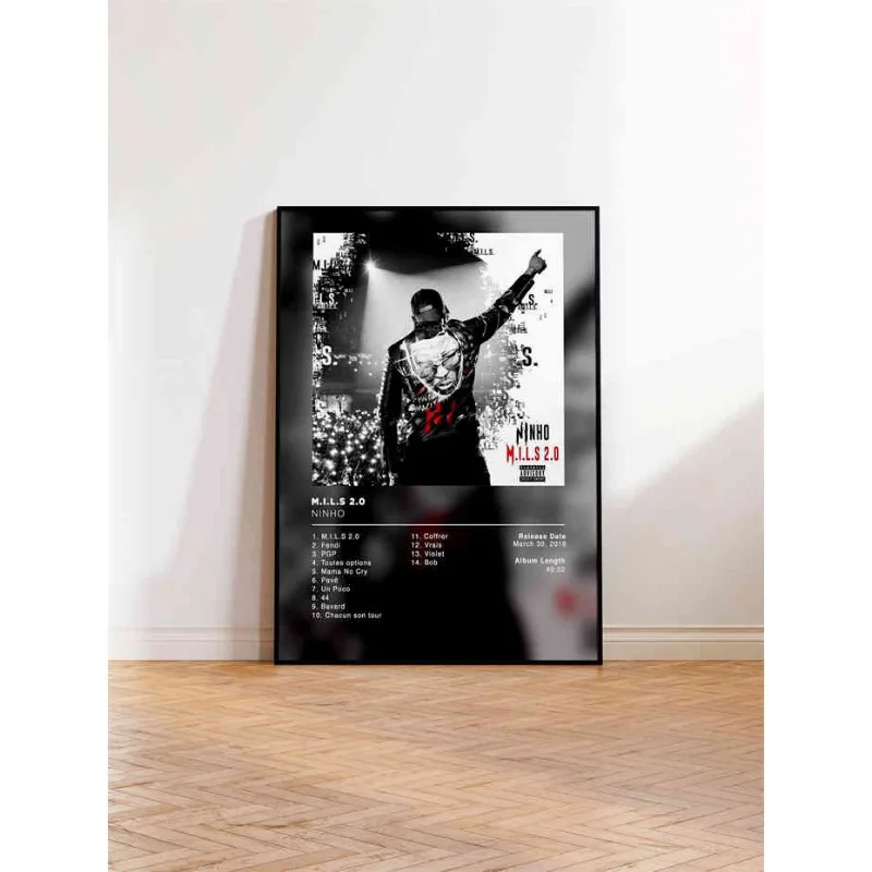 Affiche poster de l’album “M.I.L.S 2.0” de Ninho - Maison Déco Lumière
