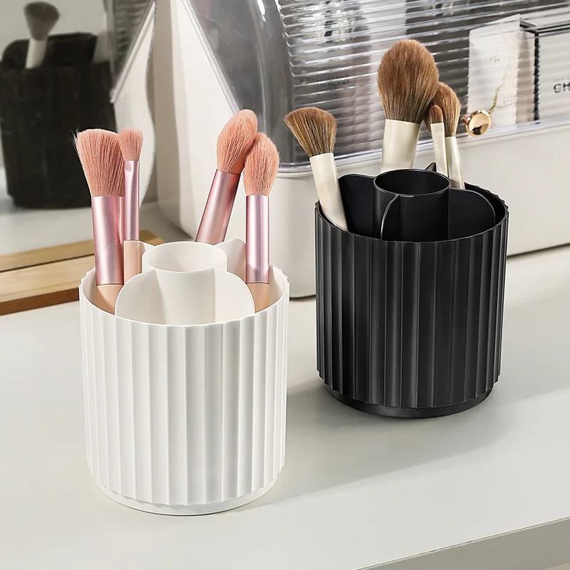 Porte-pinceau de maquillage avec couvercle rotatif à 360 ° - Maison Déco Lumière