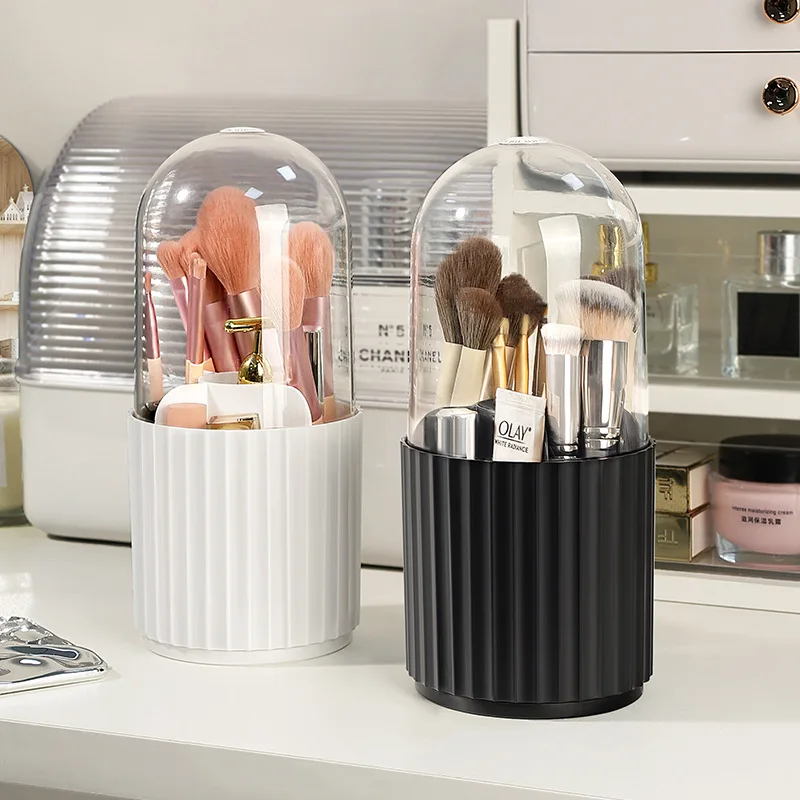 Porte-pinceau de maquillage avec couvercle rotatif à 360 ° - Maison Déco Lumière